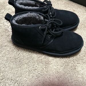 Black Suede Fur-Lined Boots
